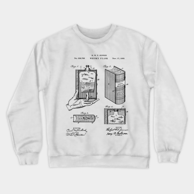 Patent Art - Whiskey Flask From 1885 Crewneck Sweatshirt by MadebyDesign